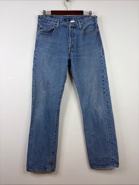 Vintage Levi's 501 Jeans Mens 34 x 33 Blue Straight Leg Y2K Red Tab Streetwear